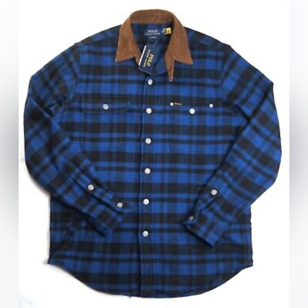 ✔️NWT Polo Ralph Lauren Buffalo Plaid Shirt Jacket Wool Blend Size XL